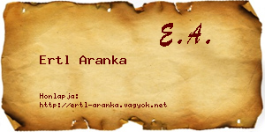 Ertl Aranka névjegykártya