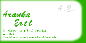 aranka ertl business card